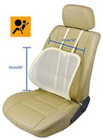 ObboMed® SM-7400C Extra Large Adjustable Breathable Lumbar Mesh Support Seat Cushion, Special Fitting (Vertical or Horizontal) for Posture Correction, 20” x 16” x 4”-8”, for Car/Office/Home (Cream)