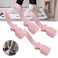 Lazy Shoe Helper Shoe Horn, Portable Shoe Lifting Helper Easy on Easy Off, Perfect Plastic Shoe Horn/Slider for Seniors, Elderly, Disabled, Pregnancy, Fits All Shoes (Pink, 4PC)