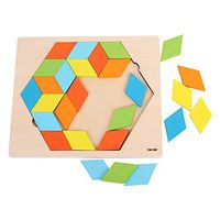 bromrefulgenc Intelligence Toy for Kid,Wooden Colorful Animal Traffic Geometric Puzzles Board Educational Fun Gift for Kids Toy Rhombus#.