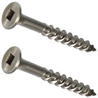 #8 Deck Screws, Select Length in Listing, 18-8 Stainless Steel, Square Drive, Type 17 Wood Cutting Point, Quantity 100 (#8 x 3") by Fastenere