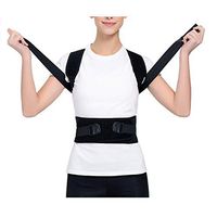NONMON Magnetic Back Brace Posture Corrector Fully Adjustable Support Belt Improves Posture and Provides Lumbar Back Brace Lower and Upper Back Pain Relief for Men and Women L (37"-45" Waist)
