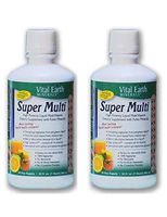 2 Pack! Super Multi Liquid Vitamin 32 Fl. Oz. - 1 Month Supply Each- High Potency - Sugar Free - Iron Free - Vegetarian- Liquid Multivitamin with Ionic Fulvic Minerals, by Vital Earth Minerals
