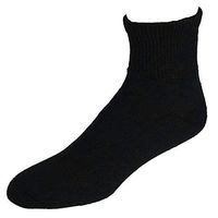 CTM Men's Loose Fit Diabetic Ankle Socks (3 Pair Pack), Black