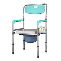 OCYE Folding Bedside Commode, Multi-Function with Toilet Bowl and Cushion, Portable Toilet Chair Shower Chair Medical Rolling Chair, Adjustable Height