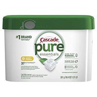 Cascade Pure Essentials Dishwasher Detergent, Lemon Essence, 37 Actionpacs, Total 1.21 Lb (Pack of 2)