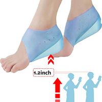 ORANDESIGNE Invisible Height Increase Insole Socks Foam Wearable Heel Cushion Inserts Shoe Soft Silicone Heel Lift Insole Leg 1.2'' Increase Cushion for Women Men (1 Pair)