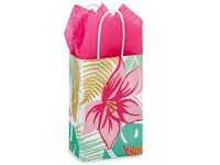Pack of 5 Tropical Paradise Print Kraft Gift Paper Bag Only Choose Size (Rose Size) nkLA139