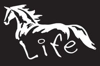 Chase Grace Studio Horse Life Rodeo Western Cowboy Cowgirl Vinyl Decal Sticker|White|Cars Trucks Vans SUV Laptops Tool Box Wall Art|5.5" X 4"|CGS187