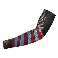 Sincerity First USA Flags Fireworks UV Protection Cooling Arm Sleeves for Sports Running Men Women