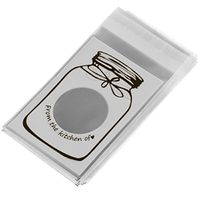 100Pcs Plastic Transparent Cellophane Candy Cookie Self Adhesive Gift Bag