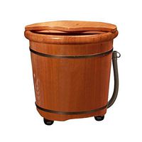 Foot Tub，Wooden Foot Bath，Wooden Wash Basin，Pedicure Barrels，Thickened Footbath，Oak ，with Universal Wheel