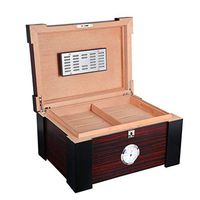 Humidors 60 Cigar Cigar Large Capacity Cigar Box Locked Cigar Storage Box Equipped with Humidifier and Hygrometer Gift (Color : Red, Size : 25.13417.6cm)
