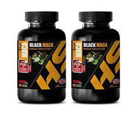 Male Health Supplements - Black MACA 1000MG - Extra Strength Formula - Potent Mood and Energy Booster - maca Extract Capsules - 2 Bottles (180 Capsules)