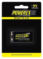 Powerex Low Self-Discharge Precharged 9V(9.6V) Rechargeable NiMH Batteries (MHR9VP)