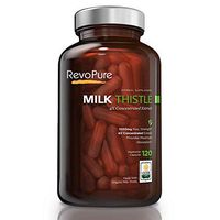 RevoPure Organic Milk Thistle Capsules - an Herbal Health Supplement with 4X Concentrated Extract, Supports Liver Health, 1500mg, 120 Capsules