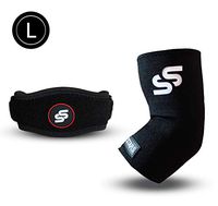 Tennis Elbow Brace + Elbow Sleeve Bundle for Men & Women - Elbow Brace for Tendonitis, Tennis & Golfer's Elbow Pain Relief (Large)