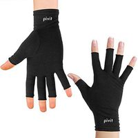 Pivit Black Arthritis Gloves | Fingerless Compression Glove for Rheumatoid & Osteoarthritis | Cold Hand Hot Gloves for Arthritic Joint Pain Symptom Relief | Open Finger for Computer Typing (Small)