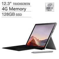 Newest Microsoft Surface Pro 7 12.3" Touch-Screen (2736 x 1824) with Surface Pen | Intel Core i3-1005G1 | 4GB Memory | 128GB SSD | WiFi | Black Keyboard | Windows 10 | Platinum