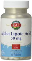 KAL Alpha Lipoic Acid Capsules, 50 mg, 30 Count