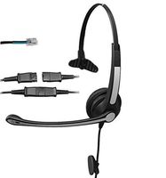 Voistek Call Center Telephone Headset with Noise Canceling Microphone for Nortel Nec Mitel Aastra Siemens GE 3Com Toshiba InterTel Sprint Talkswitch ShoreTel Iwatsu Packet8 ESI Allworx Office IP Phones (Mono QD A2S10TP)