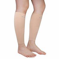 Compression Leg Sleeve Pair for Women Men - Calf Shin Support for Shin Splints and Calf Pain Relief Basketball Running Enhance Blood Circulation Two Pieces (Ivory)