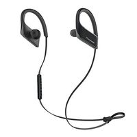 Panasonic WINGS Wireless Bluetooth In Ear Earbuds Sport Headphones with Mic + Controller RP-BTS30-K (Jet Black), IPX4 Water Resistant
