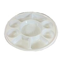 Nine Compartment Disposable Plastic Plate or Thali - 50 Plates