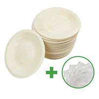 LIQUIDATION disposable wooden plates w/RESEALABLE BAG - 100 pack: 100 Plates Perfect for all occasions: wedding, baby shower, party