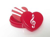 Red Heart Clef Eraser Box Pack of 4