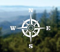 Cardinal Direction - Vinyl 5" tall (Color: WHITE) decal laptop tablet skateboard car windows stickers