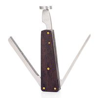 3 in 1 Wood Inlay Stainless Steel Smoking Tobacco Pipe Cleaner Tamper Tool (Ebony)