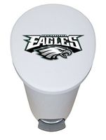 The Furniture Cove New 2.6 Gallon White Plastic Step Trash Can Waste Basket Featuring the Choice of Your Favorite Football Team Logo - FREE Trash Liner Included (Eagles)