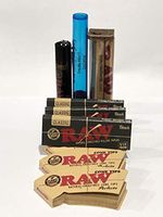 Raw Black Rolling Paper 1 1/4 (3 Packs) Raw Cone Tips (3 Packs) Plus Raw Roller 79MM, Raw Black Clipper and Small DoobTube.
