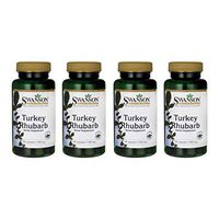 Swanson Turkey Rhubarb Colon Digestive Wellbeing Herbal Supplement 500 mg 100 Capsules (Caps) (4 Pack)