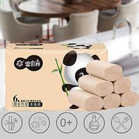 6 Rolls Paper Tissue Paper Roll 4 Layer Thickened Household Paper Towels Clean Hand Flushable for Home Office Kitchen