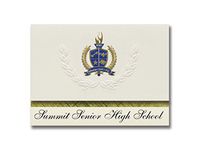 Signature Announcements Summit Senior High School (Summit, NJ) Graduation Announcements, Presidential style, Basic package of 25 with Gold & Blue Metallic Foil seal