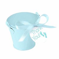 amscan Adorable Baby Mini Metal Pail Party Favors Kit (18 Count), 5.3 x 6, Blue