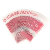 500pcs Cellophane Bags Self Adhesive Seal Lipstick Cookie Bags Cello Packing Bags for Valentine's Day Wedding Festival Party Supply- Pink Heart