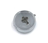 Chrome Pill Case with Celtic Cross