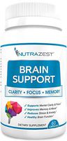 Nutrazest Brain Support - Nootropics Supplement to Aid Focus and Clarity, Support Memory, Sustain Physical Energy and Maintain Mood - with Ginkgo Biloba, St. John's Wort, and DMAE - 60 Capsules
