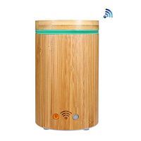 Qiumi Smart WiFi Wireless Essential Oil Aromatherapy Diffuser Bamboo Electric SPA Humidifier Support Google Alexa with RGB Light, Gifts for Mum