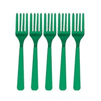 Premium Heavy Weight Plastic Forks | Festive Green | Pack of 48 | Party Supply