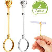 2 Pieces Rose Ring Cigarette Holder, Finger Cigarette Holder Ring, Elegant Lady/Gentleman Smoker Cigarette Holder Ring, Cigarette Holder for Women and Men (Gold and Silver, 0.67 Inch)