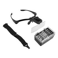 Lemonbest Handsfree Eyewear Headband Magnifier Professional Jeweler's LED Lighted Magnifying Visor Glasses with 5 Lenses 1.0X 1.5X 2.0X 2.5X 3.5X