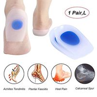 AKQ Gel Heel Cups for Plantar Fascitis Insoles Shoe Pads for Women and Men,Great for Heel Pain, Achilles Tendinitis,1 PairL