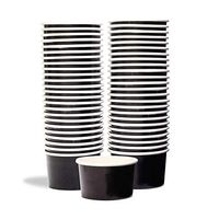 Paper Ice Cream Cups - 50-Count 5.5-Oz Disposable Dessert Bowls for Hot or Cold Food, 5.5-Ounce Party Supplies Treat Cups for Sundae, Frozen Yogurt, Soup, Black