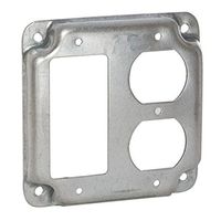Hubbell-Raco 915C 1 GFCI and 1 Duplex Receptacle 4-Inch Square Exposed Work Cover