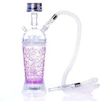 FFLOWER Hookah Set, LED Light Acrylic Hookah Cup with Portable Travel Shisha Accessories for Gift,A