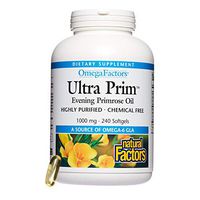 Omega Factors by Natural Factors, Ultra Prim Evening Primrose Oil, Promotes Women's and Immune Health with Omega-6 GLA, 240 softgels (240 servings)