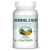 Maxi Health Herbal Calm - with Valerian Root and St Johns Wort - Relax Formula - 60 Capsules - Kosher